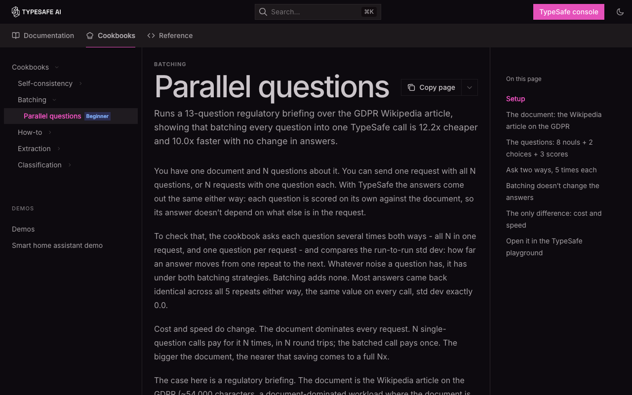 TypeSafe Parallel questions cookbook