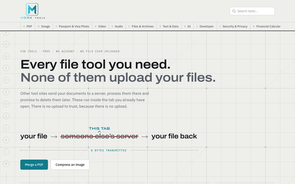 MSRX Tools on its live site